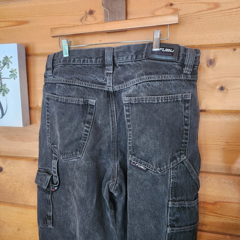 FUBU Jeans Collection Denim Carpenter Streetwear Hip Hop Urban Vintage Sz 36 X32 - Picture 4 of 7